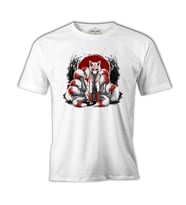 Japon - Kitsune Tilki Beyaz Erkek Tshirt