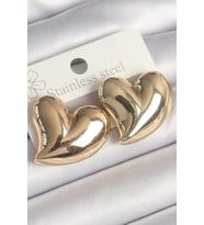 pilelistore Pirinç Gold Renk Bomba Kalp Model Kadın Küpe - TJ-BKP10236