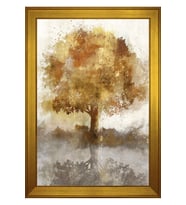 Soyut Şekiller Motifli Kanvas Tablo 50 x 70 cm Gold Çerçeve