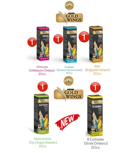 TOM&JERRYPETSHOP-Kuş Vitamin Seti (5) 20c Muhabbet Kuşu Kanarya Papağan A-B-D3-E-C-K vitaminleri mix