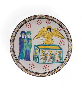 İsa Mesih'in Boş Kabri 25x25 cm El Boyama İznik Çini Tabak