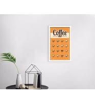 BK Home Coffee Tasarımlı Dekoratif Ahşap Beyaz Çerçeveli Tablo-26