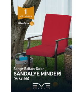 Bahçe Salon Balkon Arkalıklı Fermuarlı Bağlanabilir Yıkanabilir Sandalye Mi
