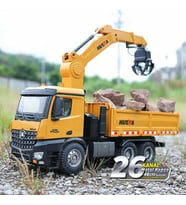 HUINA 1/14 Yüksek Kalite 26 Kanal RC Model Tutma Kollu Kepçeli Damperli Kamyon Uzaktan Kumandali Çok Fonksiyonlu İş Makinası - 2.4G Sesli & Işıklı - 1575 -