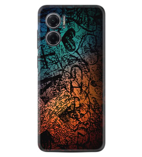 Xiaomi Redmi Note 11E Kılıf Silikon Desen Özel Seri İşaretler Tuval 1716