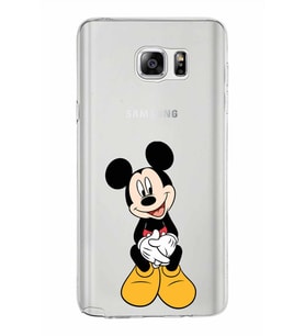 Samsung Galaxy Note 5 Kapak Mickey Mouse Tasarımlı Şeffaf Silikon Kılıf