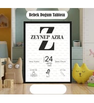 Bebek Doğum Anı Panosu Çerçeve Dahil Değildir A4 Kalın Kuşe