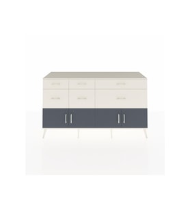 Kronos Konsol Tek Raflı 6 Çekmeceli 4 Kapaklı 176x59x99 Aytaşı-Antrasit/Aytaşı