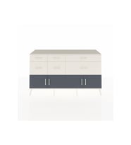 Kronos Konsol Tek Raflı 6 Çekmeceli 4 Kapaklı 176x59x99 Aytaşı-Antrasit/Aytaşı