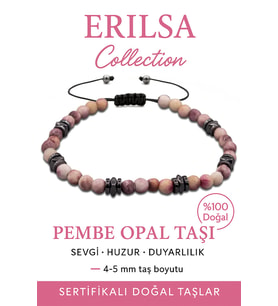 Sertifikalı Fasetli Terahertz – Pembe Opal Taşı Bileklik (İnce Model) – Şefkat, Duygusal Şifa ve Yumuşak Enerji Taşı (Çok Renkli)