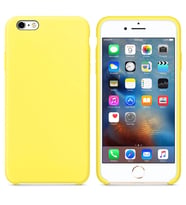 Apple iPhone 6S Plus Altı Açık Liquit Lansman Silikon Limon Sarısı