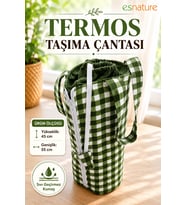 Esnature Sıvı Geçirmez Duck Kumaş Termos Taşıma Çantası 45x55 cm – Omuz Askılı Piknik ve Seyahat Çan