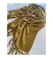 Hardal Kaşmir Yumuşak Dokulu Omuz Atkısı (Cashmere) Kışlık Kalın Şal