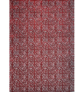 Kırmızı Halı Modern Stil Geometrik Desenli Kaymaz Taban Salon ve Koridor Halısı Dijital Baskı