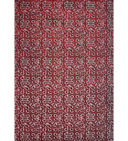 Kırmızı Halı Modern Stil Geometrik Desenli Kaymaz Taban Salon ve Koridor Halısı Dijital Baskı