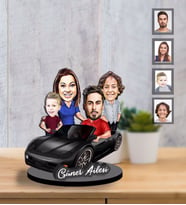 Kişiye Özel Aile Karikatürlü İki Katmanlı Ahşap Biblo  Mod-8
