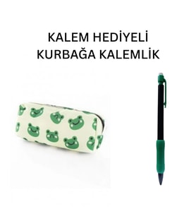 Yeşil Kurbağa Tatlı Kalemlik - Okul Kalemliği-Makyaj Çantası ve Hediye Kalem