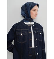 Armine Saf İpek Sura Eşarp-2026 İlkbahar-Yaz- 95010D (Lacivert)