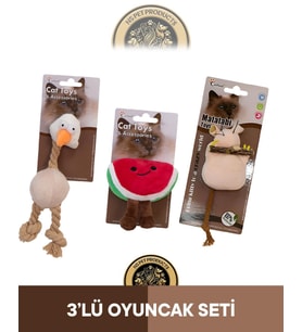 Eastland Catnipli Peluş Tavuk-Catnipli Hışırtılı Peluş Karpuz-Matatabili Peluş Fare Oyuncak 3'lü Set