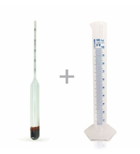 AEK-Tech 0-40 Etil Alkol Alkolmetre ve 100ml Plastik Mezür Seti