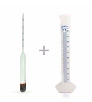 AEK-Tech 0-40 Etil Alkol Alkolmetre ve 100ml Plastik Mezür Seti