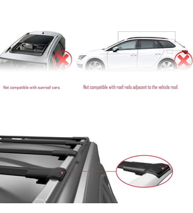 Toyota Verso 2009-2018 Arası ile uyumlu FLY Model Ara Atkı Tavan Barı SİYAH 4 ADET BAR