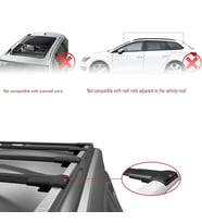 Toyota Verso 2009-2018 Arası ile uyumlu FLY Model Ara Atkı Tavan Barı SİYAH 4 ADET BAR
