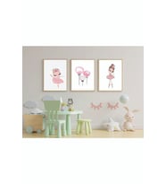 Çocuk Odası Tablo Dekoratif Retro Mdf Tablo  Çerçeve Görünümlü (Çok Renkli)