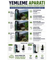 Akvaryum Balık Yemleme Aparatı Ayarlanabilir Yemlik Cam Kenarı Yemleme Tüpü
