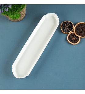 Aryıldız Lunar Kare Zeytin Servis Tabağı Beyaz Seramik 25 cm