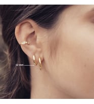 12 mm Cerrahi Çelik Gold Halka Küpe (Çok Renkli)