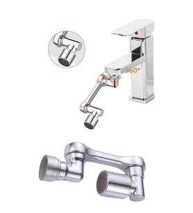 Mey İthalat® Dönebilen Musluk Başlığı Akrobat Mutfak Banyo Musluk Ucu Başlığı Oynar Başlıklı
