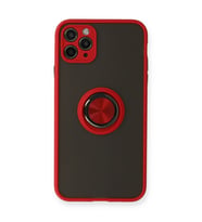 Apple İphone 11 Pro Kılıf Montreal Yüzüklü Silikon Kapak - Kırmızı