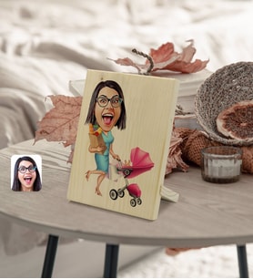 BK Gift Kişiye Özel Ev Hanımı Anne Karikatürlü Dekoratif Ahşap Çerçeve Model 1