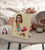 BK Gift Kişiye Özel Ev Hanımı Anne Karikatürlü Dekoratif Ahşap Çerçeve Model 1