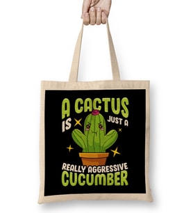 Cute A Cactus Is Just a Really Aggressive Cucumber Bez Çanta Uzun Saplı