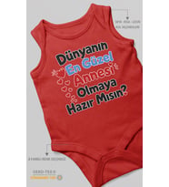 Anneye Özel Sıfır Kollu Bebek Zıbını %100 Pamuk