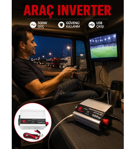 Araç Aküsünden Elektrik Üreten 500 Watt İnvertör