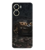 Vivo Y16 Kılıf Silikon Desen Özel Seri Black Car 1768