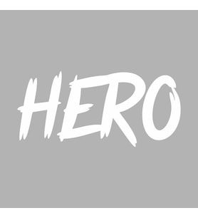 Hero Araba Sticker siyah 17x8 CM (Beyaz)