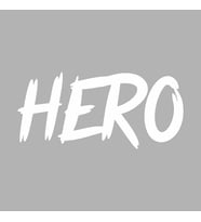 Hero Araba Sticker siyah 17x8 CM (Beyaz)