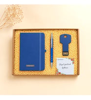 Kişiye Özel Premium Hediye Kutusu İsim Yazılı Defter, Metal Kalem Ve 16 Gb Usb Bellek Kurumsal Seti
