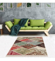 Kilim Desenli Etnik Dijital Baskı Yıkanabilir Kaymaz Taban Modern Salon Halı ve Yolluk (Çok Renkli)