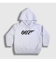 Presmono Unisex Çocuk Beyaz Logo 007 Film James Bond Kapüşonlu Sweatshirt 257969tt (Beyaz)