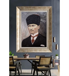 Gümüş Çerçeveli Atatürk Tablo za372