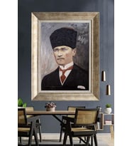 Gümüş Çerçeveli Atatürk Tablo za372