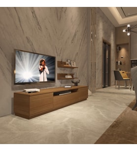 Decoraktiv Trio 4S Mdf Tv Ünitesi Tv Sehpası - Naturel Ceviz