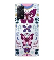 Redmi Note 11 Pro Uyumlu Kelebek Desenli Şeffaf Telefon Kılıfı