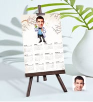 BK Gift Kişiye Özel 15x21 cm Fotoğraf Kartlı Erkek Kimya Öğretmeni Karikatürlü Şövaleli 2024 Takvim-3