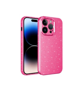 Apple iPhone 14 Pro Uyumlu Kılıf Kamera Korumalı Simli Lüks Zore Koton Kapak (K.Pembe)